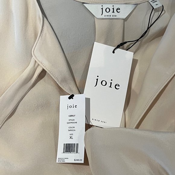 NWT! Joie Cerily Tapioca Sleeveless Silk Blouse - Picture 3 of 4